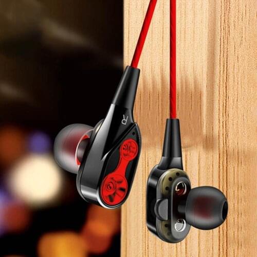 Dual Dynamic Circle Type-C Wired In-Ear Earphone Volume Control Mic Headphone