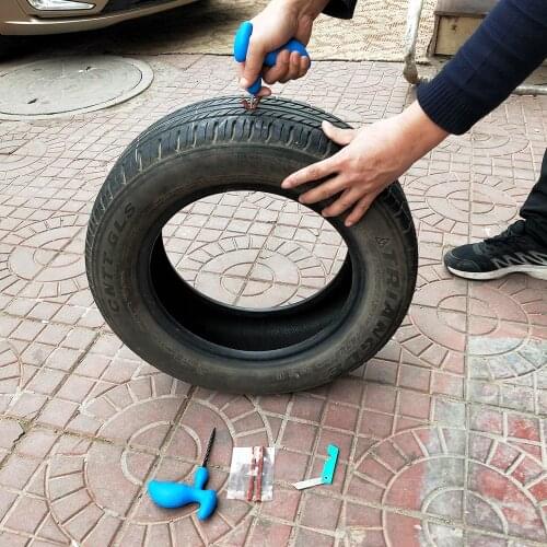 Car Tire Repair Tool Tire Repair Kit Studding Tool Set Auto Bike Tubeless Tire Tyre Puncture Plug Garage Car Accessories