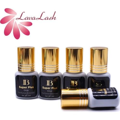 5 bottles Korea IB Ibeauty Super Plus Glue For Eyelash Extensions Original 5ml Black Glue Gold Cap Korea 1-2 Seconds Drying Time