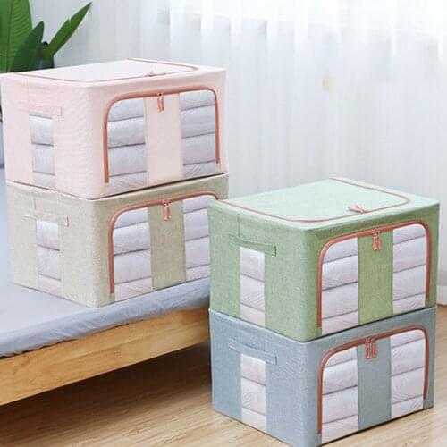 Clothes Storage Box Oxford Cloth Clothing Box Fabric Storage Box Folding Basket Bag Closet Storage Bags Household Large Capacity