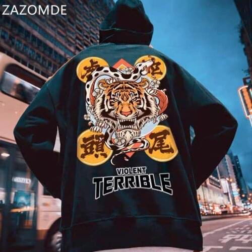 ZAZOMDE Winter Hoodies men Long Sleeve Cartoon Print Man Hoodies Autumn Hooded Pocket Male Sweatshirts Fashion Mens Pullovers