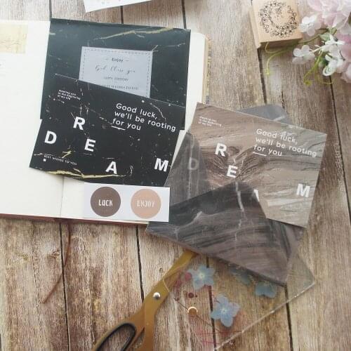 2 Envelopes 2 Card Sticker Set black marble Design Envelop Message Card Invitation Envelop Transparent Paper