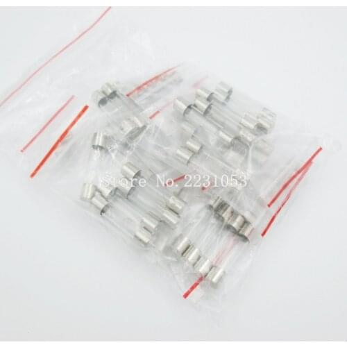 50PCS/LOT 10Values Fuse Set Fast Quick Blow Glass Fuses Tube Assortment Kit 6x30mm 0.5A 1A 2A 3A 5A 6A 8A 10A 15A 20A/250V