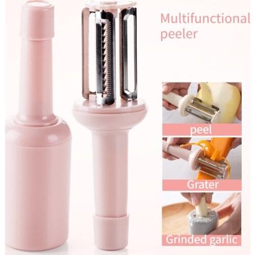 Stainless Steel Multifunctional Peeler Carrot Shredder Garlic Grinder Fruit Peeling Cooked Aid Auxiliary Kitchen Bar Tool