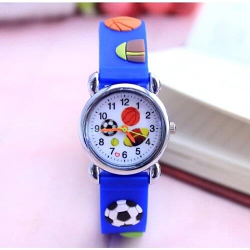 New Arrival 3D Cartoon Lovely Baseball basketball football Kids Girls Boys Children Students Quartz Watch Relogio Feminino