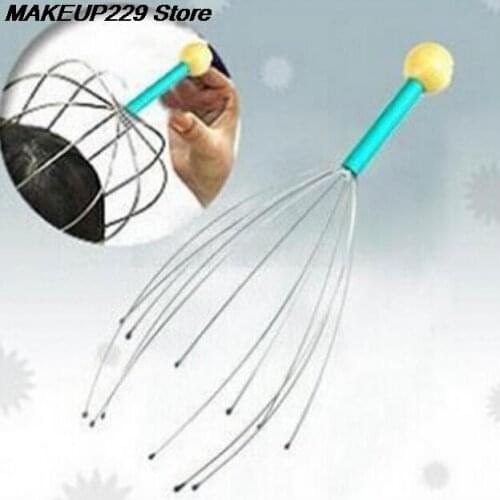 1Pcs 12 Finger Head Relax Massager Hair Held SPA Scalp Neck Stress Relief Massage Release Head Physician Steel Ball Massager