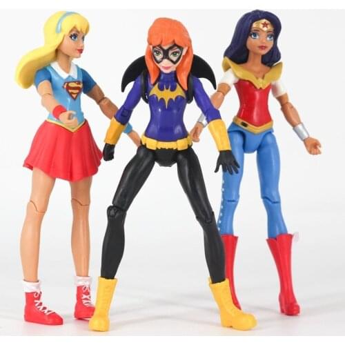 Original Action Figure Wonders Woman Superheroes Bat Man Super Girl Model BJD Doll Toys for Children Justices League