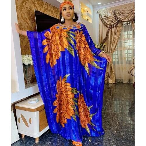 African Design Dashiki Dress Chiffon Beading Abaya Bandage Maxi Bazin Vintage Long Sleeve Robe Gowns Africa Sexy Lady Party