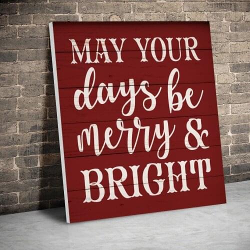 May Your Days be Merry and Bright Christmas Posters Canvas Paintings Wall Art Canvas Prints Pictures Kids Room Home Inner Frame