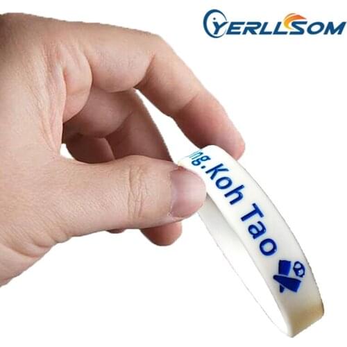 YERLLSOM 100PCS/Lot High Quatlity Customized Ink Filled Rubber Silicone Bands For Promotional Gifts P041503