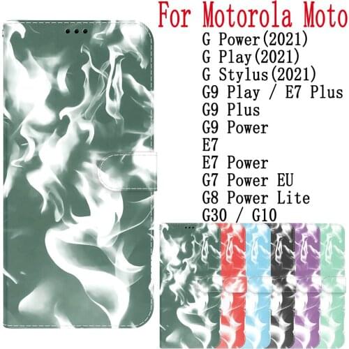 Sunjolly For Motorola Moto G Power Play Stylus 2021 G9 Play Plus Power E7 G30 10 G8 Power Lite Case Cover coque Flip Card Wallet