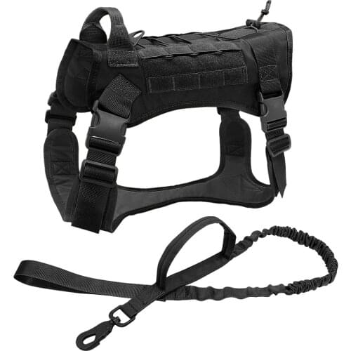 Military Tactical Dog Hanress Large Dog Harness Elastic Pet Leash Large Dogs Working Traning Vest for German Shepherd
