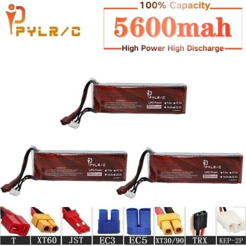 High Rate 11.1v 5600mAh Lipo Battery For RC Helicopter Parts 3s Lithium battery 11.1v 45C RC Cars Airplanes Drone Battery T/XT60
