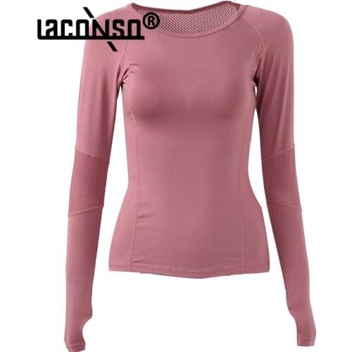 LACONSO Womens T-shirt Sports Top Polo Tank Jersey Gym Yoga Runing Fitness Sleeve Uniform Summer Original Equipment Retro Train