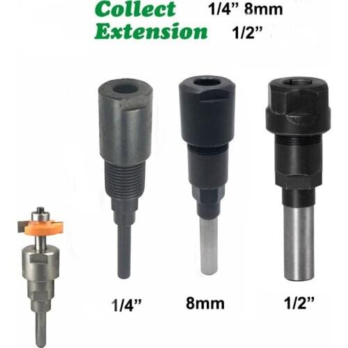 1PC 1/4" 8mm 1/2"Shank Shank Router Bit Extension Rod Router Collet Engraving Machine Extension Milling Cutter Rod