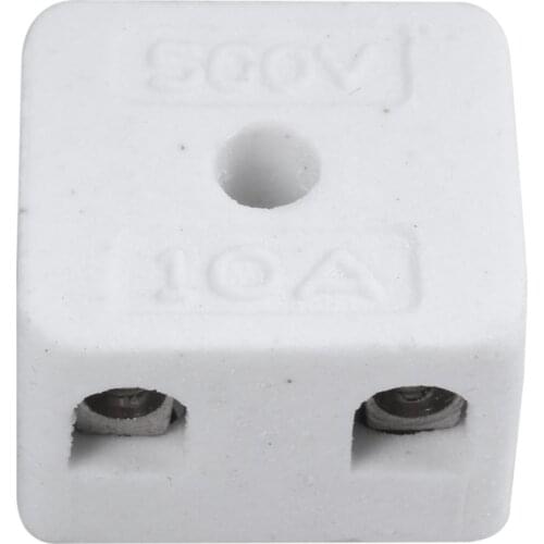 ABSF 5 Pcs 2 Way 5 Hole 2W5H Ceramic Terminal Block Wire Connector 5A