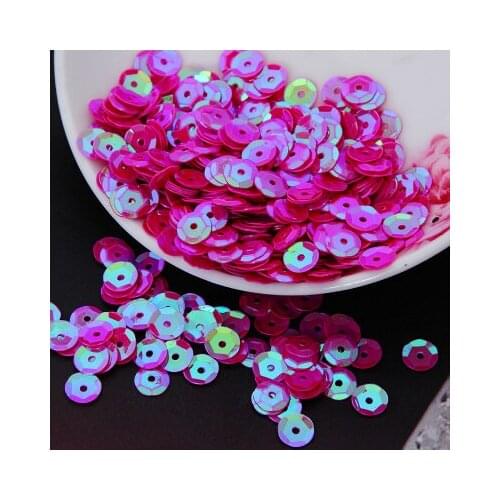50g(1650pcs) 8mm Cup AB Colors Sequin Round Paillettes Sewing Wedding Craft Embossing 1 Rose Red Cup AB