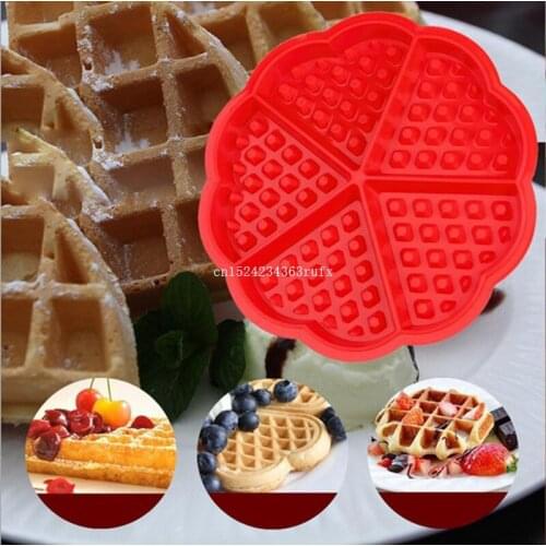 500 pcs Heart Shape Waffle Mold 5 Cavity Silicone Cake Mold For Cookie Muffin Mold Baking Tools Kitchen Bakeware