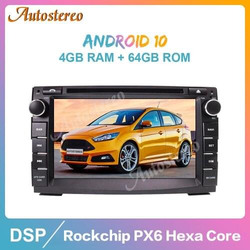 Android 10 4GB+64GB PX6 DSP Car GPS Navigation Multimedia Player For KIA Ceed 2010-2012 Venga Auto Stereo Tape Recoder Head Unit