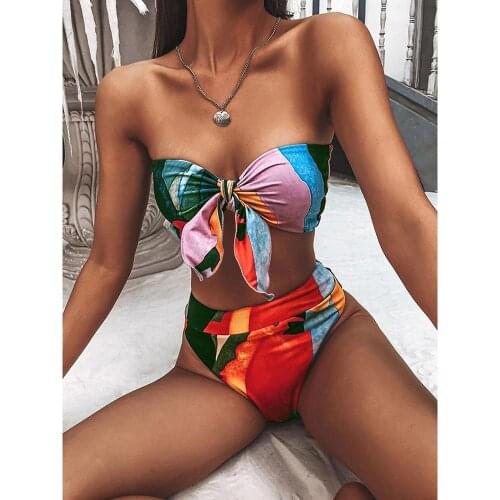 Bikini 2021 New Swimsuit Women Swimwear Female High Waist Bikinis Swimming Print Bathing Suit Woman Swimsuit