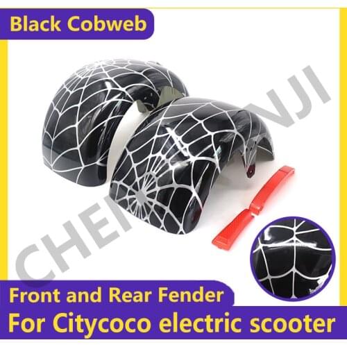 10x6.00-5.5 10x6.00-6 Citycoco Fender Shell Flaps Front and Rear Fender Mudguards with Taillight Reminder Black cobweb