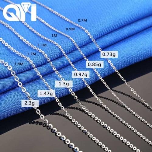 QYI Fashion 18K White Yellow Rose Gold Link Chain 18 inches Au750 Necklace Pendant Wendding Party Gift For Women