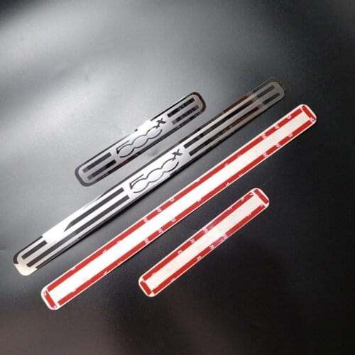 For Car Styling Fiat 500x Accessories 2015-2020 Car Sticker Stainless Steel Door Sill Scuff Plate Door Sills Trim Protector 4pcs