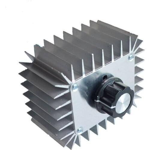 DC Motor 5000W High Power SCR Electronic Voltage Regulator Switch AC220V Regulator SCR Dimming Thermostat Aluminum Alloy Cooling