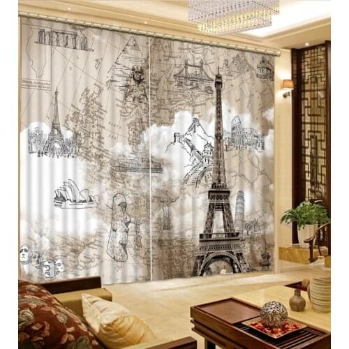Photo any size custom Modern Home Decoration Living Room Curtains 3d curtains tower curtains