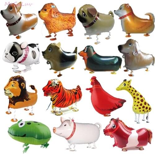 Walking Animal HELIUM Balloon Dog Monkey Lion Dinosaur Tiger Pet Air Ballons Jungle Theme Birthday Party Decor Boy Animal Ballon