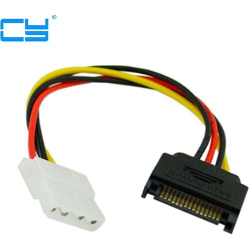 Hard Disk SATA Power Cable Molexe IDE to Serial ATA Power Adapter 4 Pin to 15 Pin Cable Hard Disk Sata to Esata SSD HHD Cable
