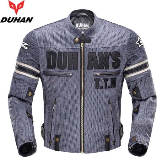 DUHAN Summer Mesh Motorcycle Jacket Men Motocross Textile Jacket Motorbike Racing Jackets Detachable sleeve Jaqueta Moto