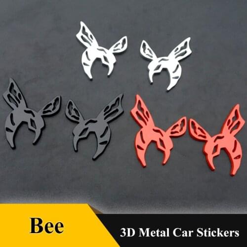 1pcs 3D Metal Bee Bumblebee Emblem chrome Badge Sticker Decals for Mayan civilization Bee Adventures Accessories