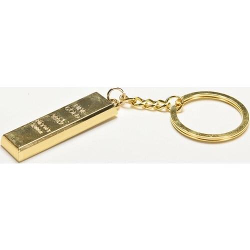 Metal Key Holder Creative Gold Bar Keychain Key Chain Auto Pendant Auto Accessories Car Keyring Bullion Key Rings