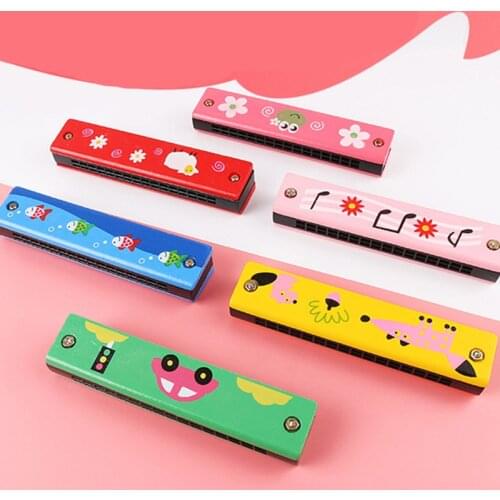 16 Holes Cute Harmonica Musical instrument Montessori Educational Toys Cartoon Pattern Kids Wind Instrument Children Gift Kids