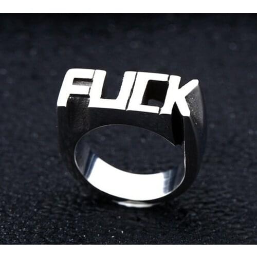 Fashion Letter Rings for Women Wedding Custom Initials Ring F Word Punk Style Ring Jewelry