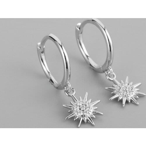 925 Sterling Silver Tassel Star Piercing Stud Earring For Women Jewelry Pendientes Accessories Oorbellen eh1102