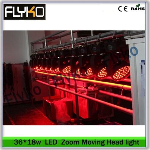 Free shipping new arrival led zoom light 4in1 36pcs 18w DMX 13/16 channel RGBW4IN1