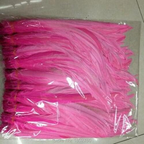 Wholesale 100 pcs beautiful pink rooster tail feathers 12-14 inches / 30-35 cm Free shipping