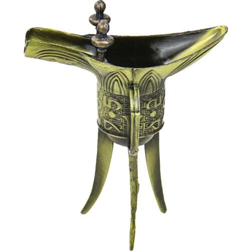 Liquor Ornaments Chinese Classic Antique Bronze Three-legged Cup Shooting Props Home Retro Nostalgic Ornaments Craft Souvenirs