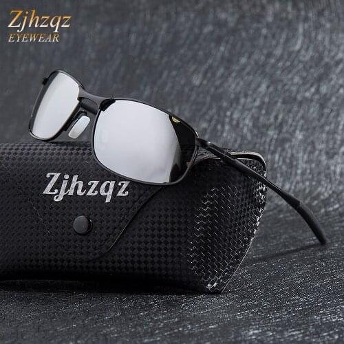 Luxury HD Polarized Sunglasses for Mens Black Metal Frame Driving Pilot Sunglasses Eyewear Male Silver Mirrored gafas de sol