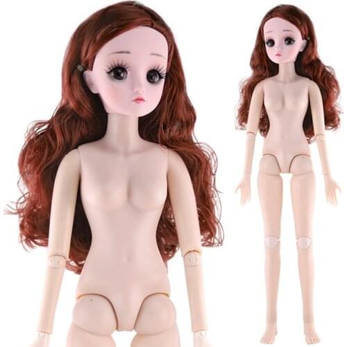 60CM BJD Doll Beautiful Princess Doll Baby Dolls Accessories 3D Eyes 21 Joints Moveable Nude Body DIY Hair Doll Girls Toys