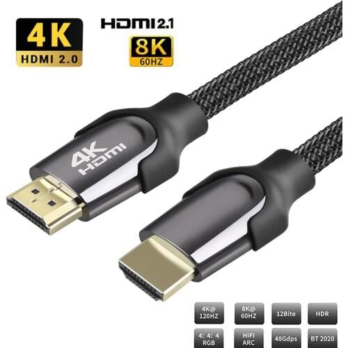 HDMI-compatible Cable 8K 60Hz V2.0 Cable 4K 120Hz Ultra High-Speed 48Gbps 8K HDTV Cable 1-15M for Apple TV PS4 for Xiaomi Mi Box