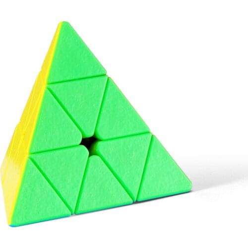 SS Mr.M Stickerless 3x3x3 Triangle Pyramid Magnetic Speed Magic Cube Puzzle Twist Toy Gift Fancy Cubic Brain Teaser Smooth 3x3