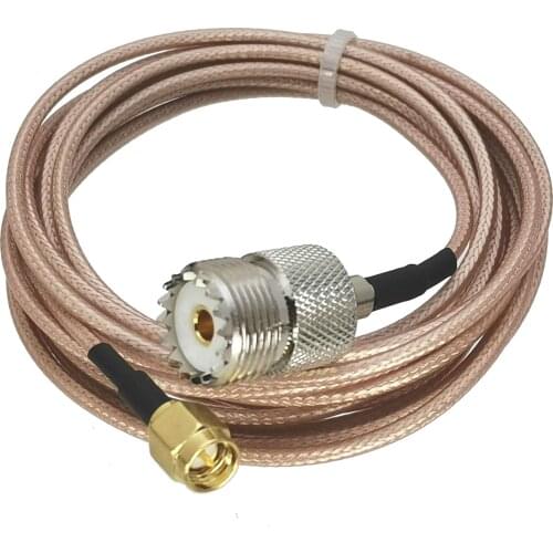 UHF SO239 female Jack to SMA male plug straight Connector crimp RG316 cable jumper pigtail 4inch~10M