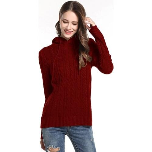 Sweater 2020 Autumn and winter new large casual womens sweater hooded sweater sweater
