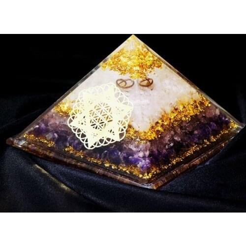 Constellation Customization Orgonite Pyramid Crystal Decoration Seven Chakras Powder Crystal Energy Tower Oro Tarot Astrology