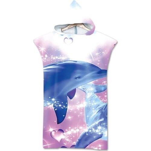 Outdoor Swimming Pool Beach Towel Microfiber Changing Robe Cloak Man Woman Bathrobe Ocean Style Hooded Surf Poncho Towel Wetsuit