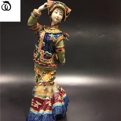 WU CHEN LONG Classical Beauty Lady Yi Girl Art Sculpture Beautiful Women Figure Statue Ceramic Craft Home Decoration Gift R6127