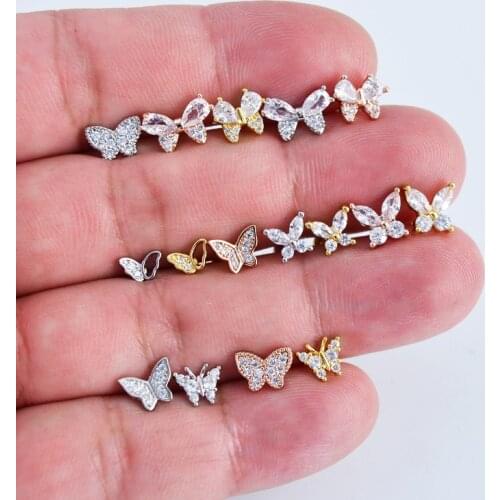 1Piece stainless steel Piercing Stud Earrings for Women 2020 Fashion Jewelry Women Butterfly Earring Ear Cuff Christmas Gift